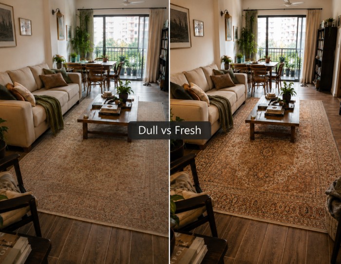 dull carpet vs fresh carpet